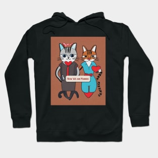 Now We are Married, Cute Couple Cat Valentines Day Hoodie